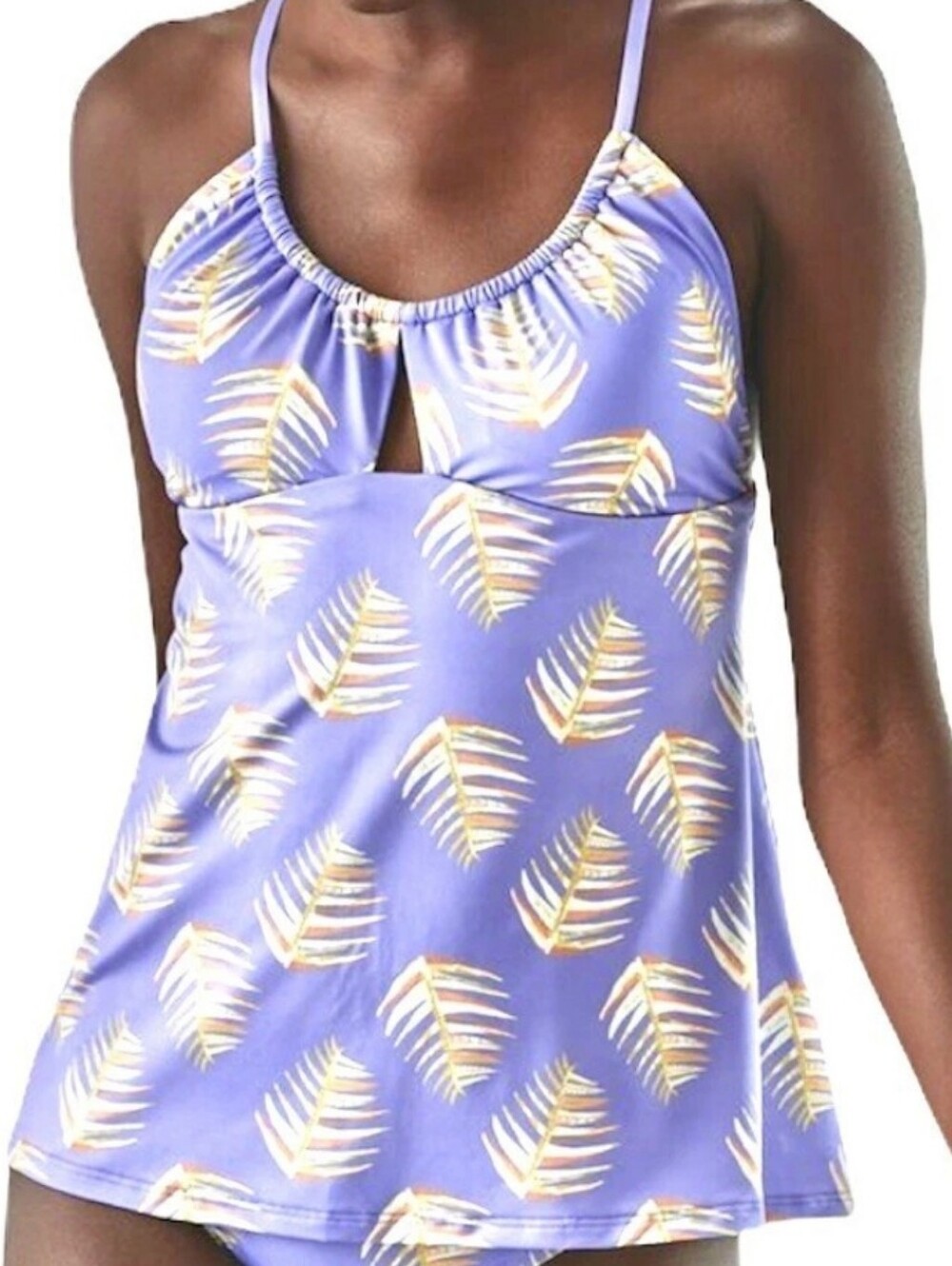 New $89 Patagonia Light Purple Leaf Two Piece Swimsuit Sz S